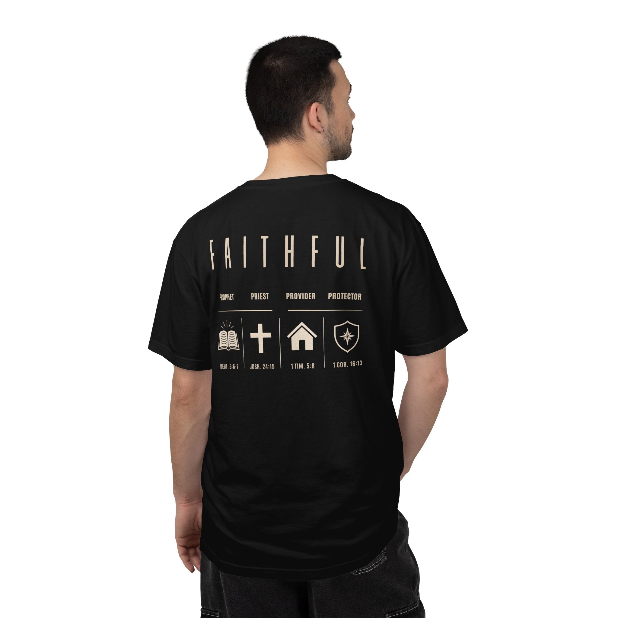 Faithful Christian Father Shirt | Prophet Priest Provider Protector Tee | Biblical Fatherhood Shirt | Christian Dad Gift | Father's Day Gift
